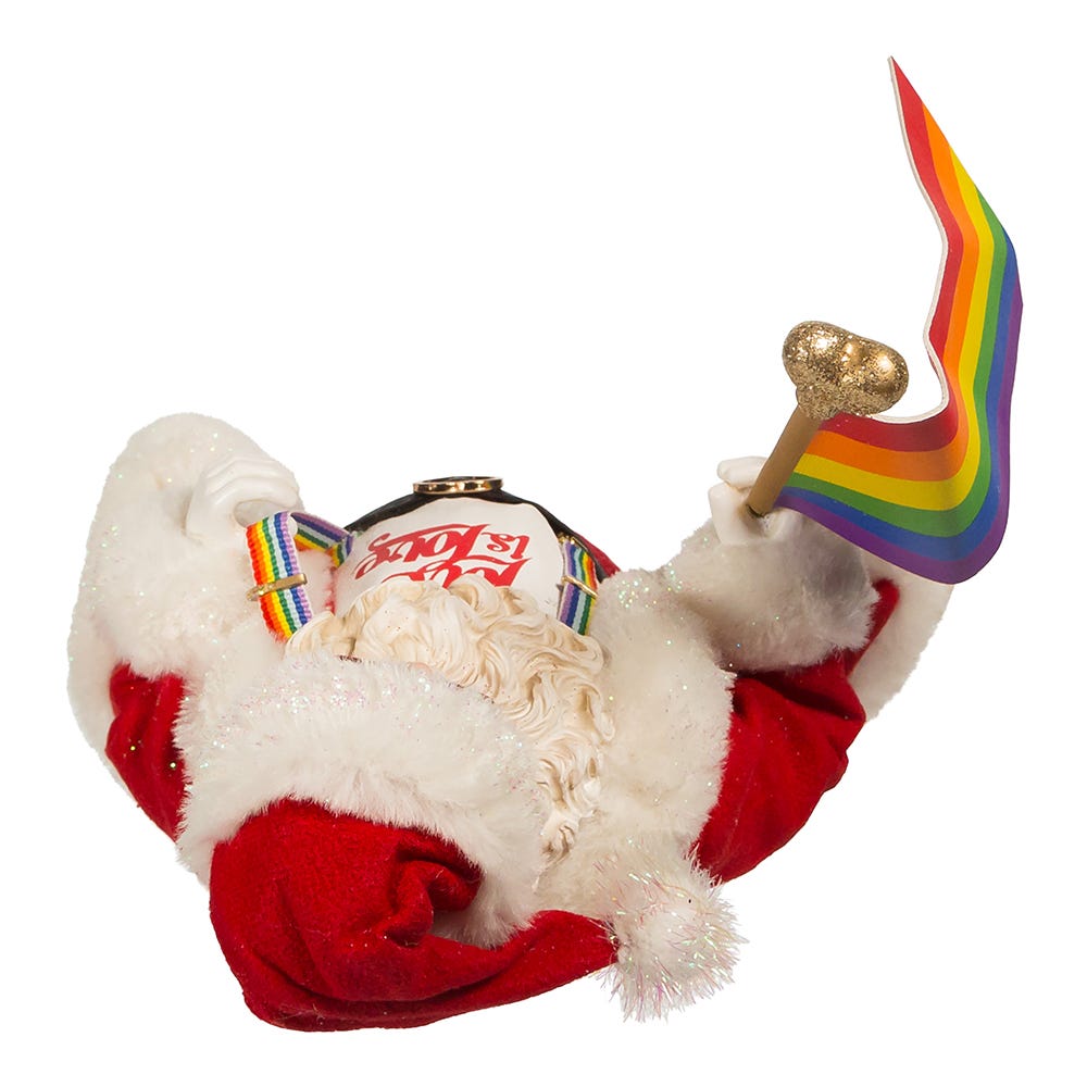 Kurt Adler 10-Inch Fabrich Pride Santa