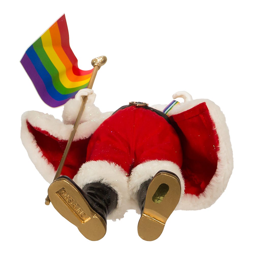 Kurt Adler 10-Inch Fabrich Pride Santa