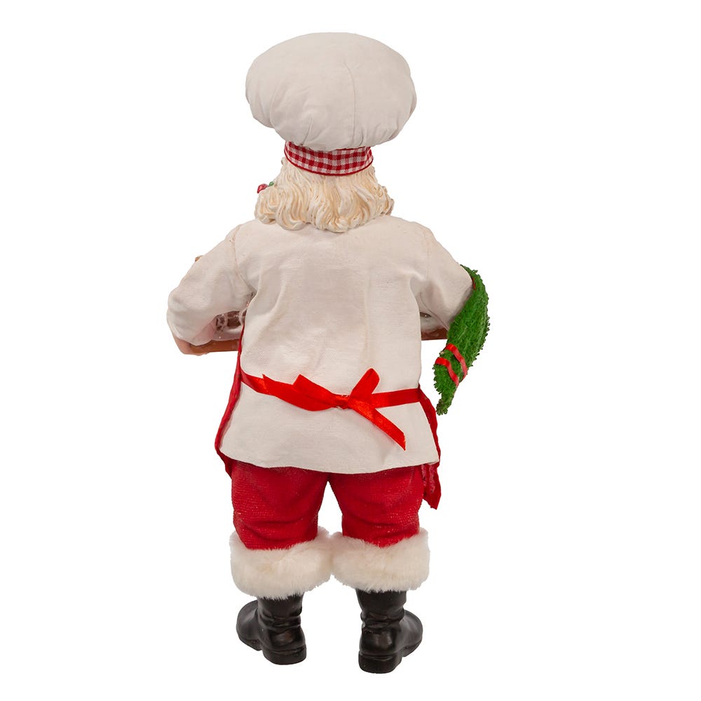 Kurt Adler 11-Inch Fabrich Santa with Gingerbread Train