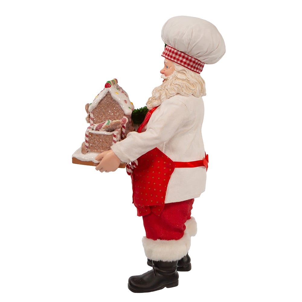 Kurt Adler 11-Inch Fabrich Santa with Gingerbread Train