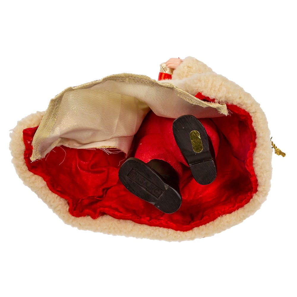 Kurt Adler 10.5-Inch Fabrich Musical 12 Days of Christmas Santa