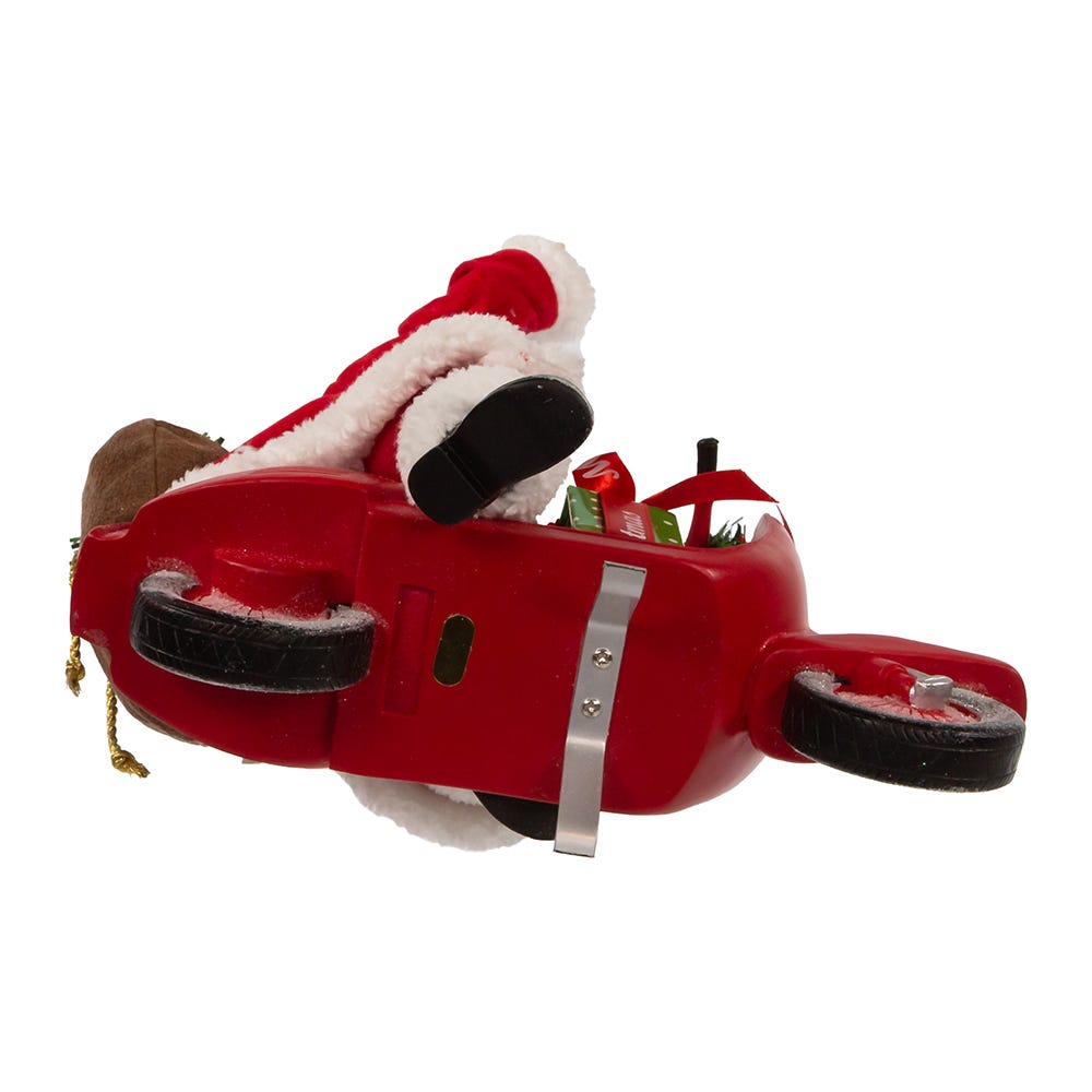Kurt Adler 10-Inch Fabrich Santa on Scooter