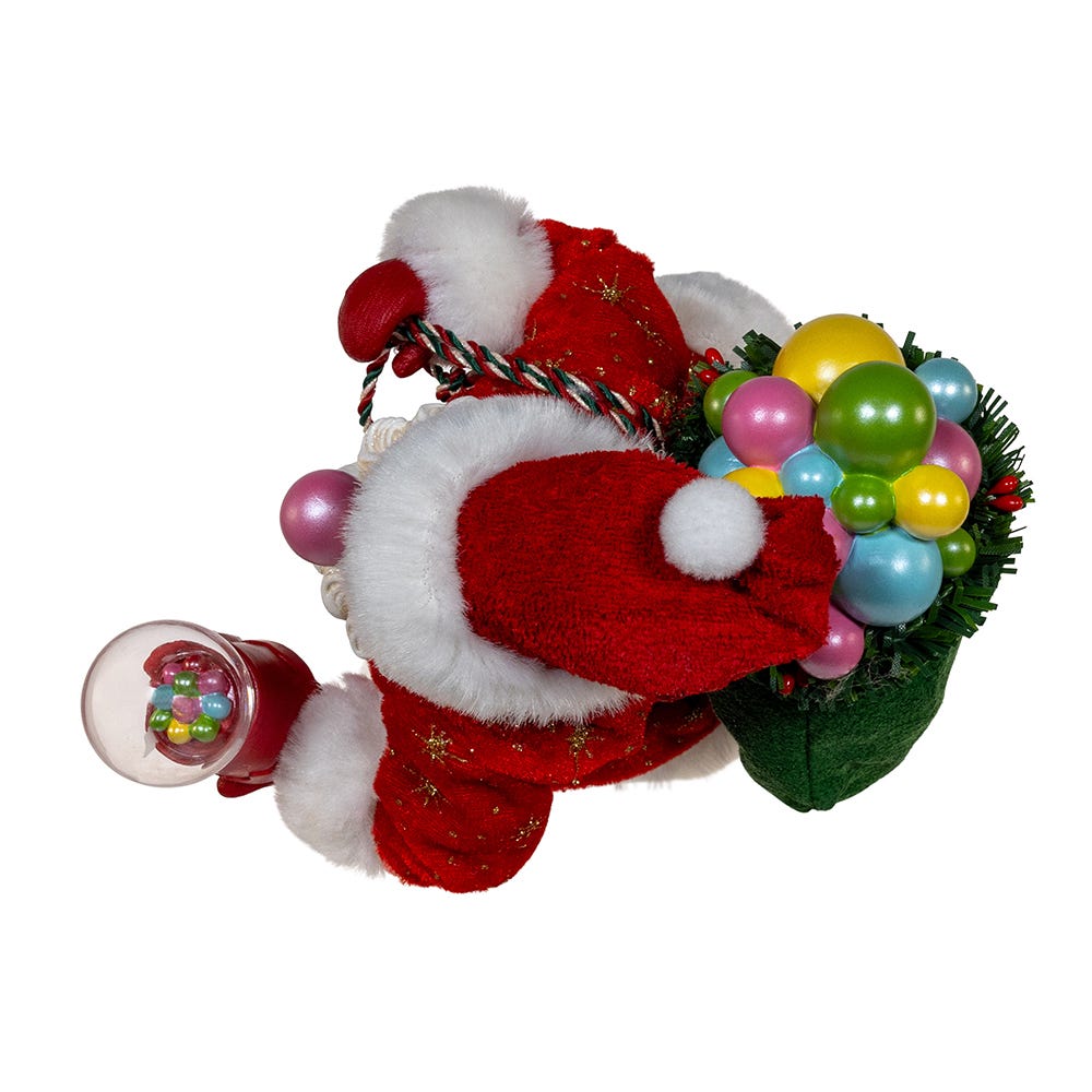Kurt Adler 10.5-Inch Fabrich Bubblegum Santa