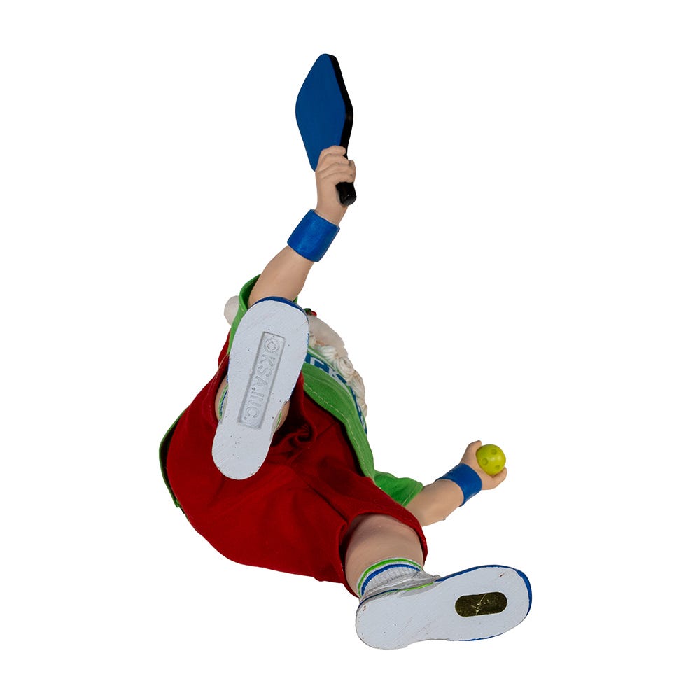 Kurt Adler 10-Inch Fabrich Santa Playing Pickleball