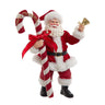 Kurt Adler 10.5-Inch Fabrich Santa With Oversized Candy Cane