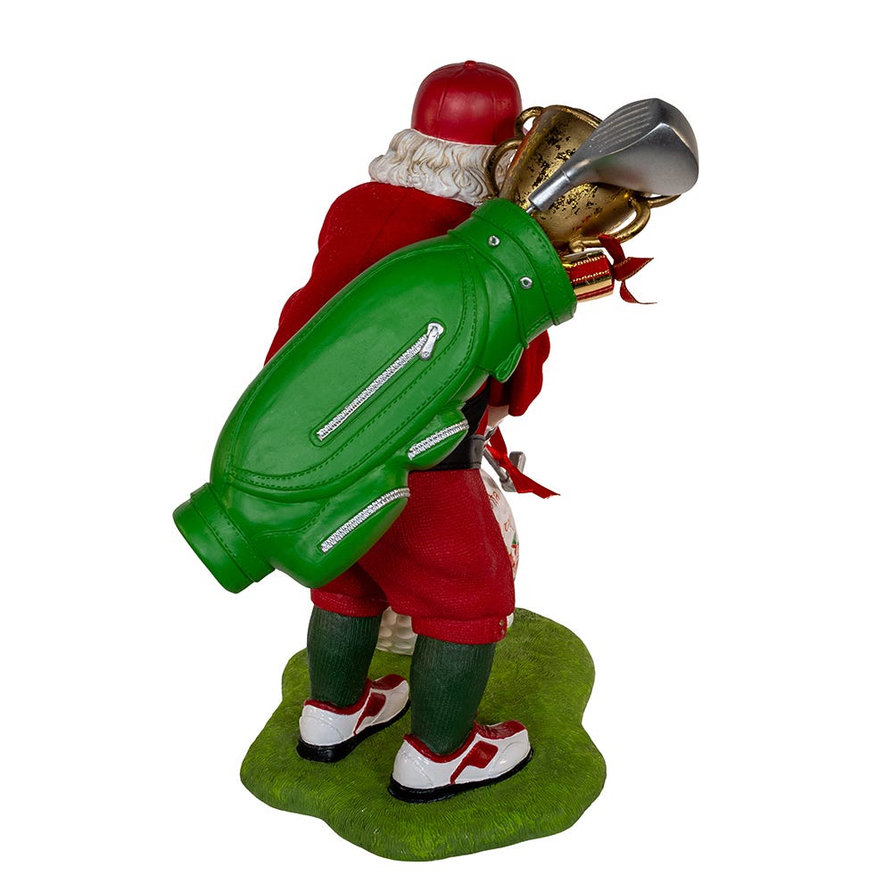 Kurt Adler 11-Inch Fabrich Golfer Santa With Oversized Golf Ball