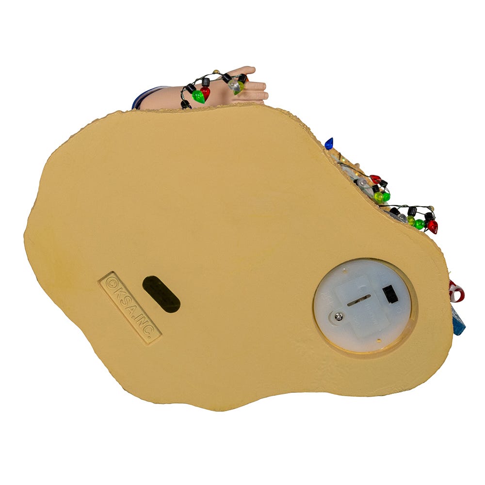 Kurt Adler 10.5-Inch Fabrich Beach Santa With Lighted Sign