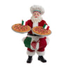 Kurt Adler 11-Inch Fabrich Chef Santa Holding Two Trays of Pizza