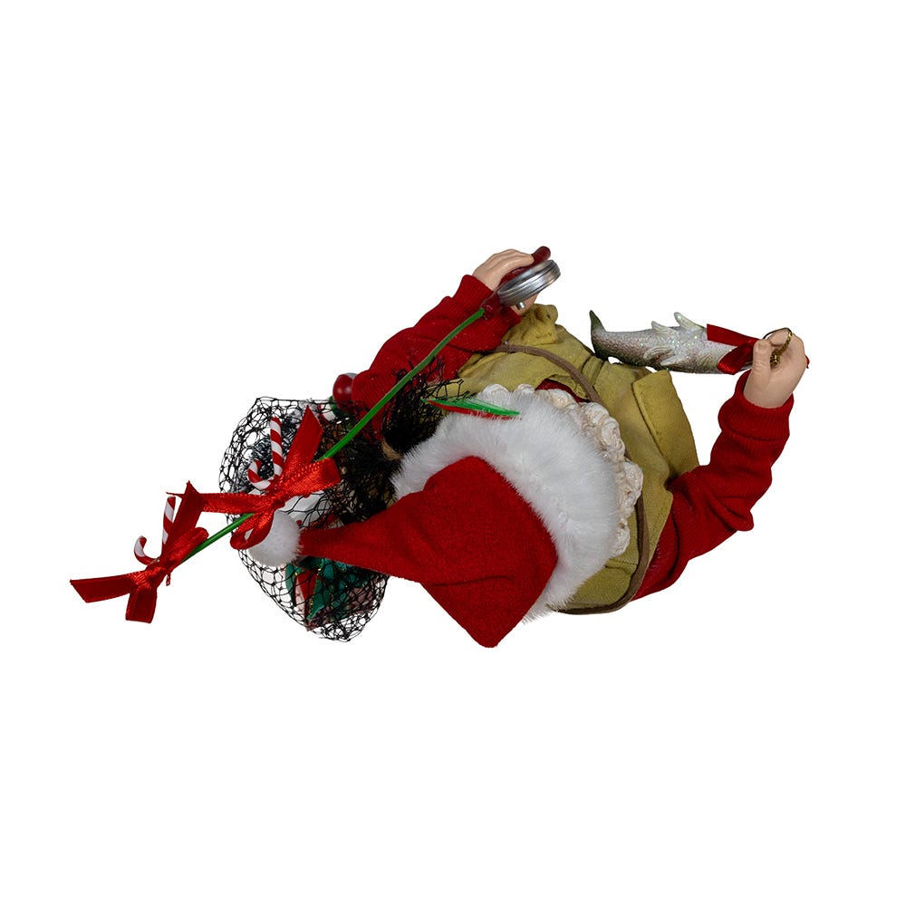 Kurt Adler 10.5-Inch Fabrich Fisherman Santa