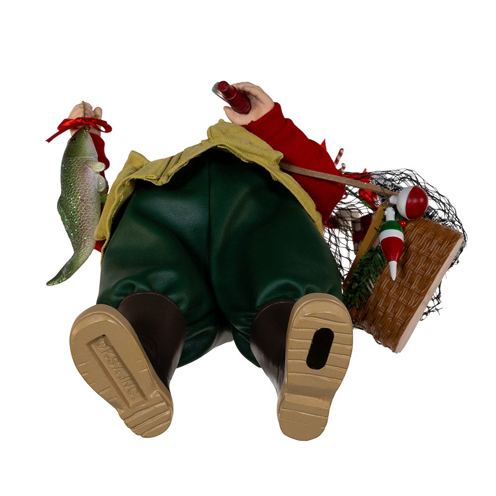 Kurt Adler 10.5-Inch Fabrich Fisherman Santa