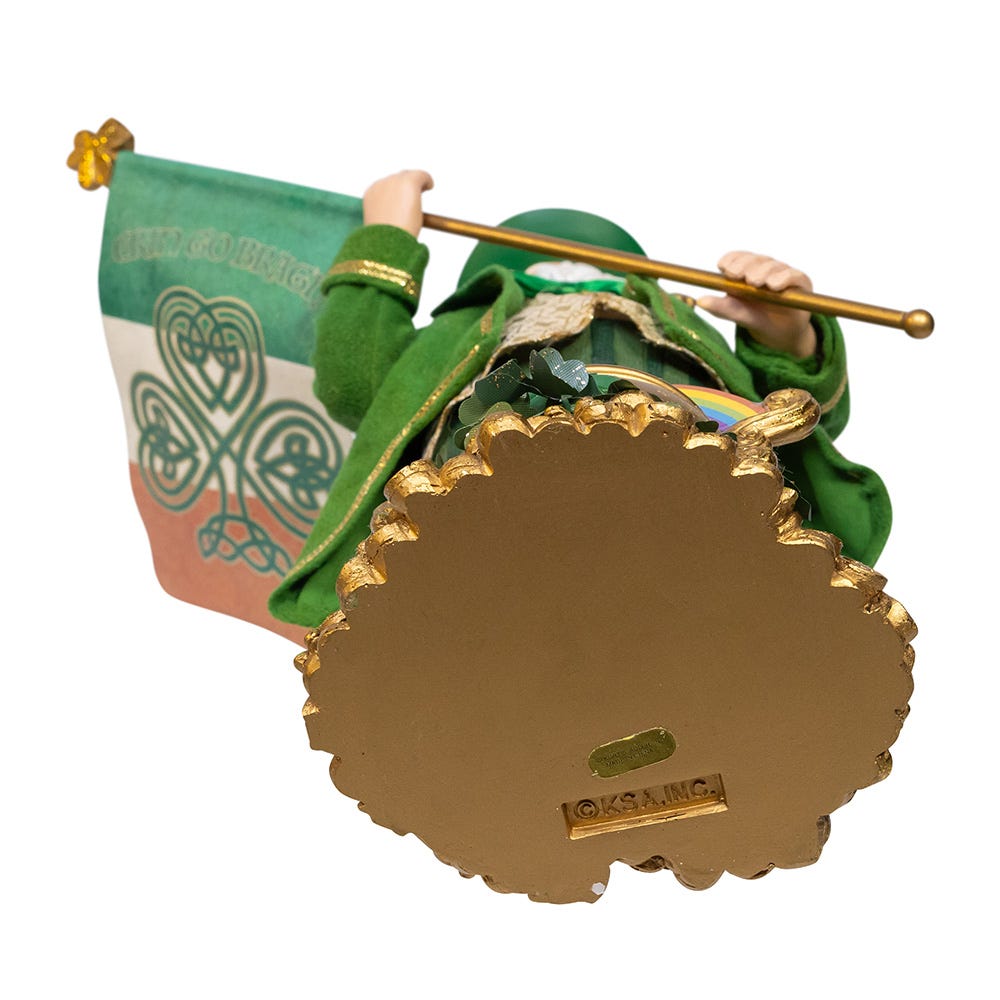 Kurt Adler 11-Inch Fabrich Musical Irish Santa