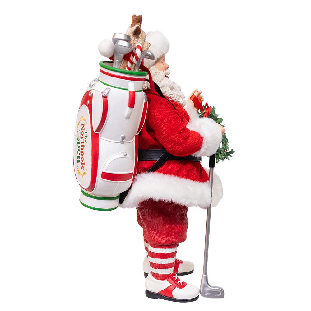 Kurt Adler 10.5-Inch Fabrich Golf Santa