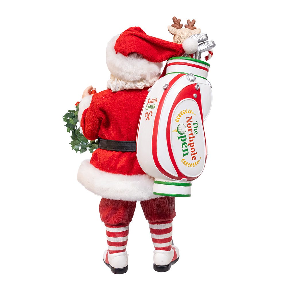 Kurt Adler 10.5-Inch Fabrich Golf Santa