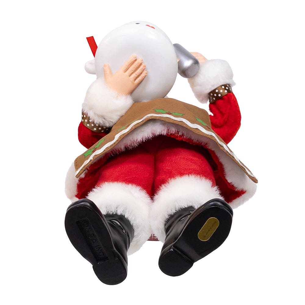 Kurt Adler 10.5-Inch Fabrich Santa with Oversized -InchI Love Coffee-Inch Cup and Creamer
