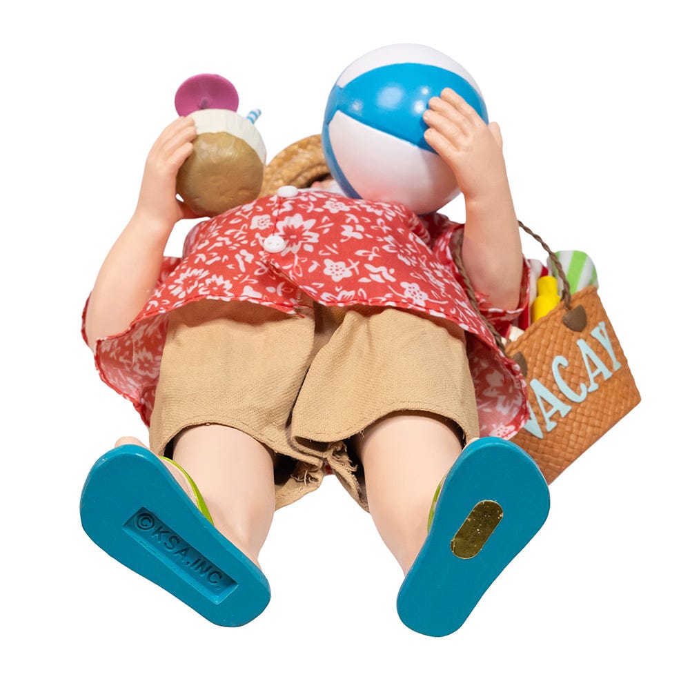 Kurt Adler 10.5-Inch Fabrich Palm Beach Santa