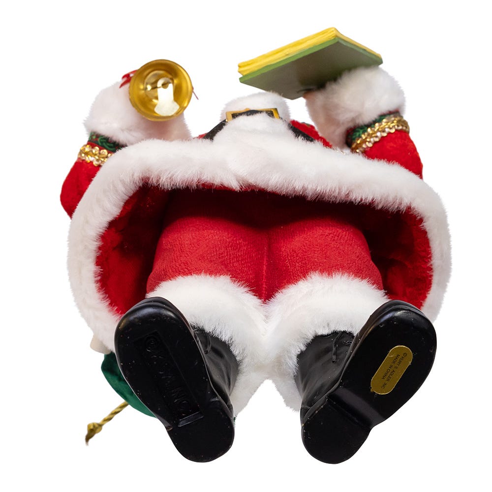 Kurt Adler 10.5" Fabrich Traditional Santa with December 25th Calendar