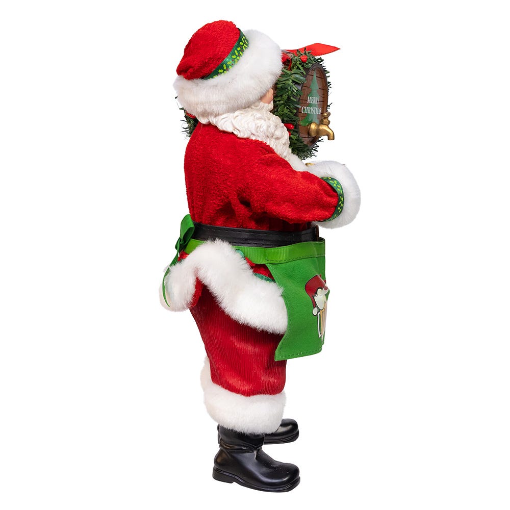 Kurt Adler 10.5-Inch Fabrich Beer Santa with Barrel