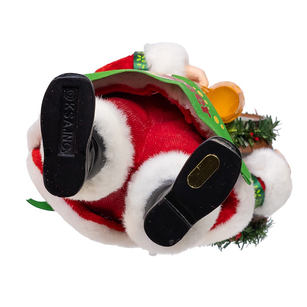Kurt Adler 10.5-Inch Fabrich Beer Santa with Barrel