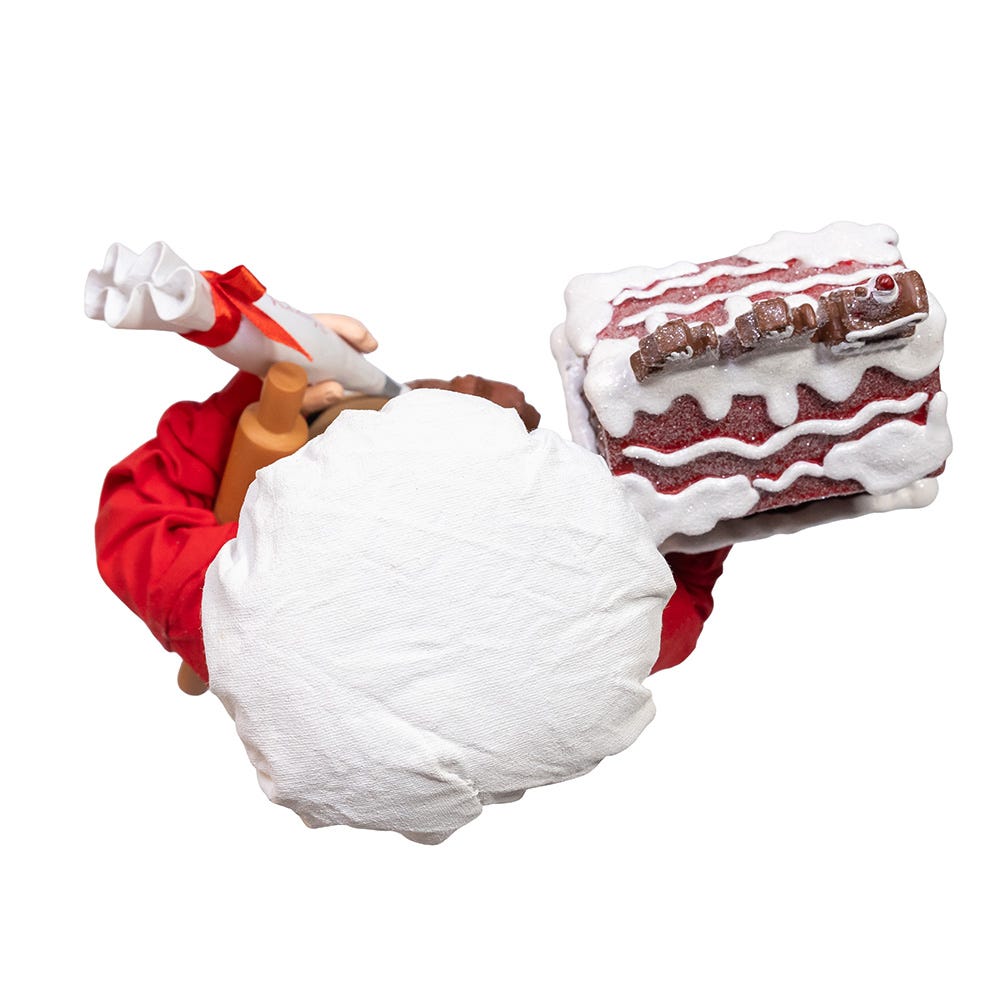 Kurt Adler 10.5-Inch Fabrich Chef Santa Decorating Gingerbread House