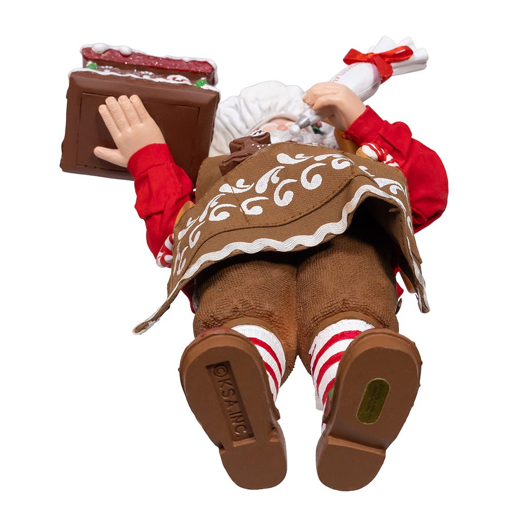 Kurt Adler 10.5-Inch Fabrich Chef Santa Decorating Gingerbread House