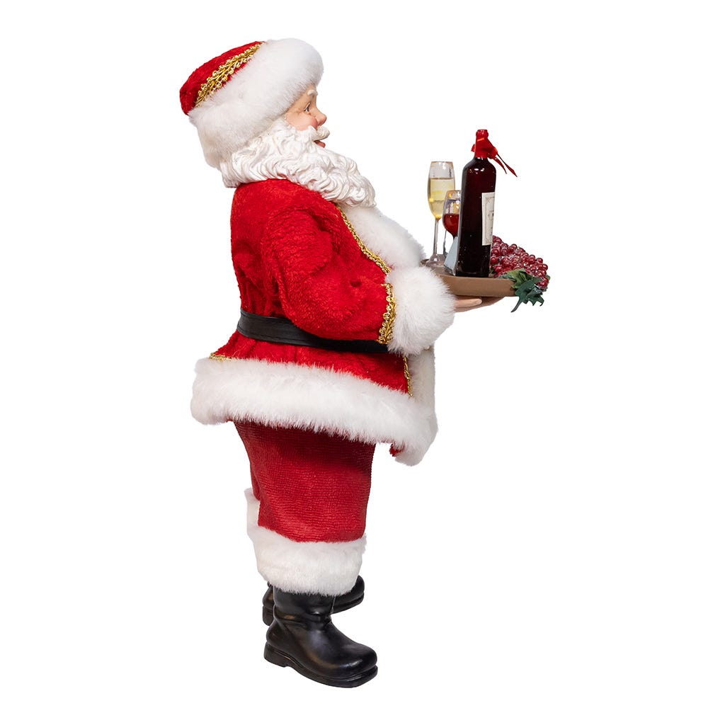 Kurt Adler 10.5-Inch Fabrich Wine Santa