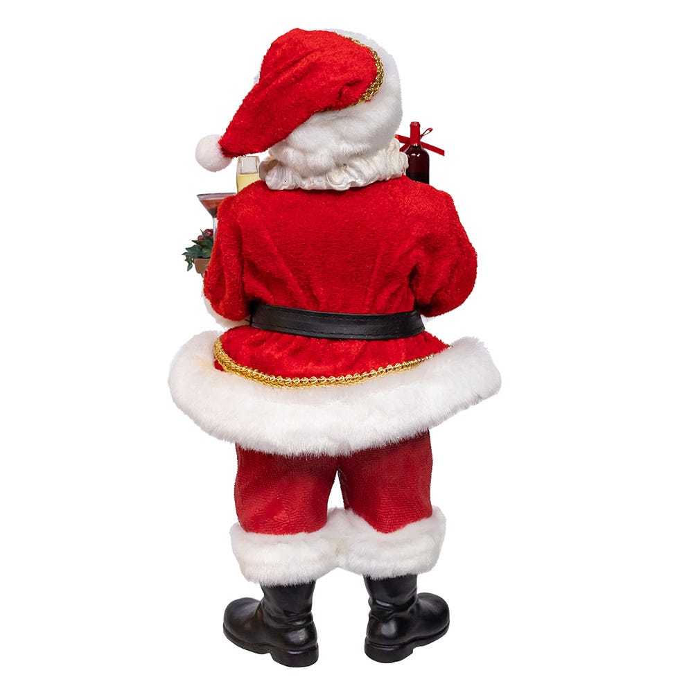 Kurt Adler 10.5-Inch Fabrich Wine Santa