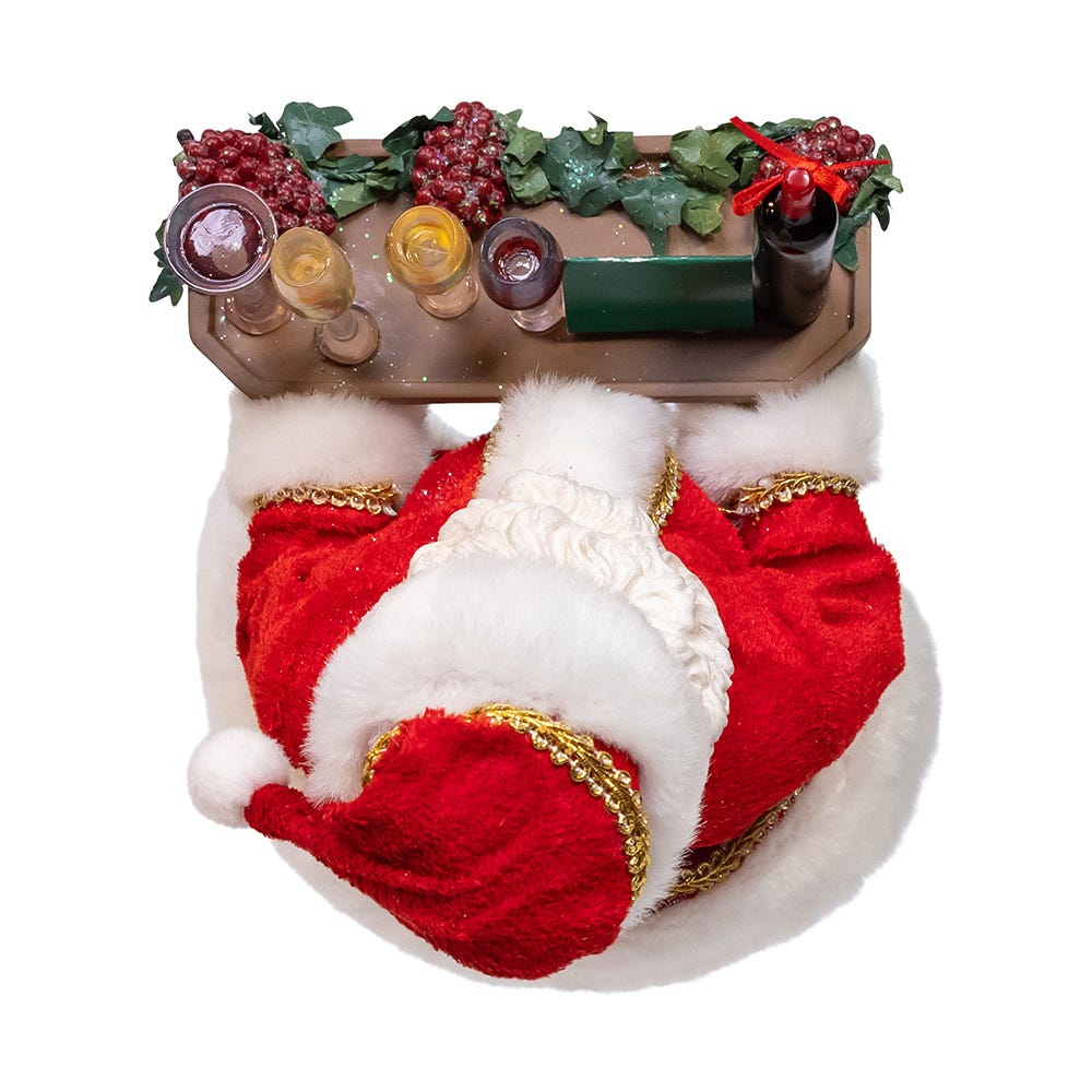 Kurt Adler 10.5-Inch Fabrich Wine Santa