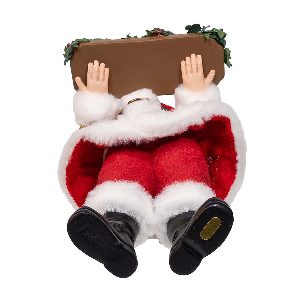 Kurt Adler 10.5-Inch Fabrich Wine Santa