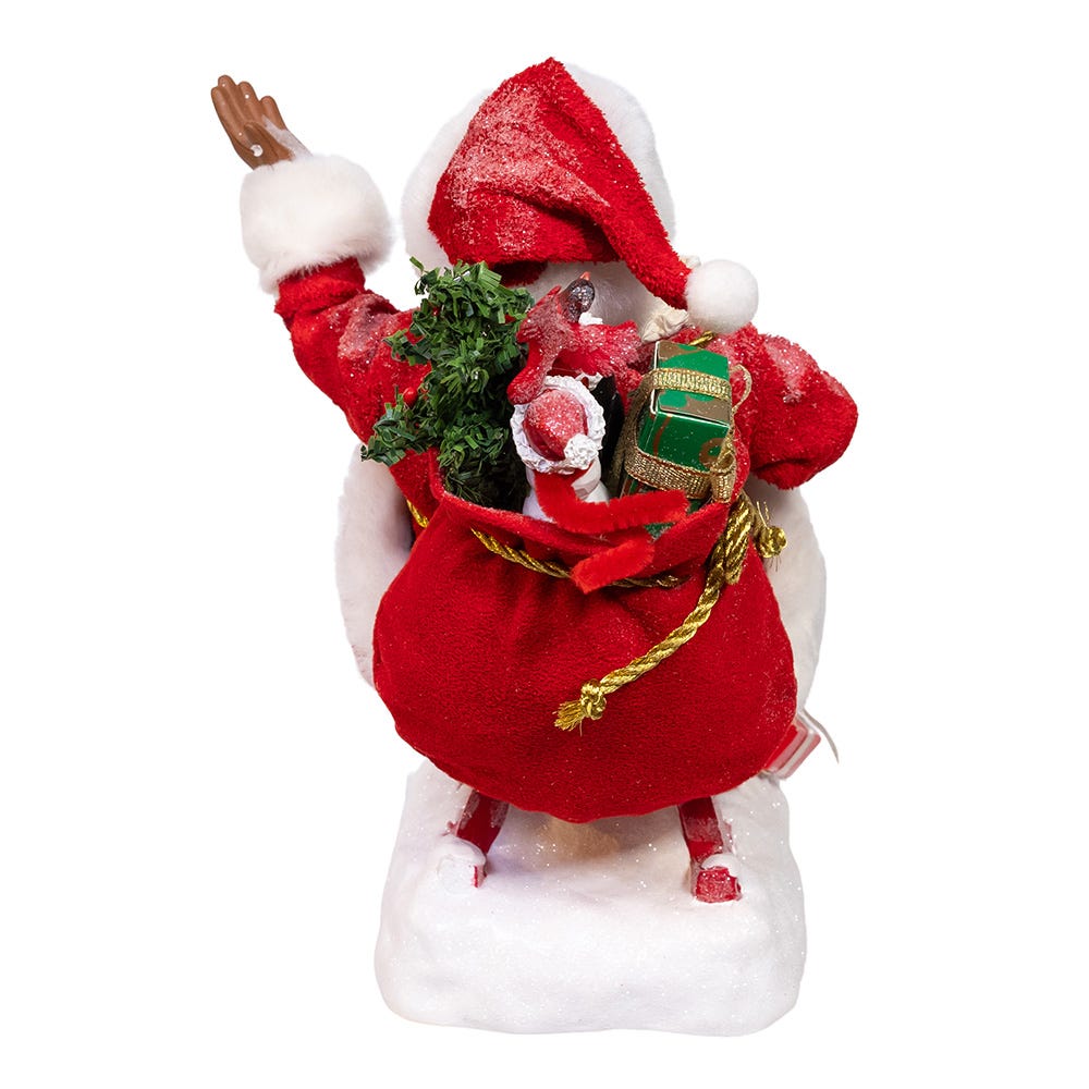 Kurt Adler 8.5-Inch Fabrich Santa on Sled