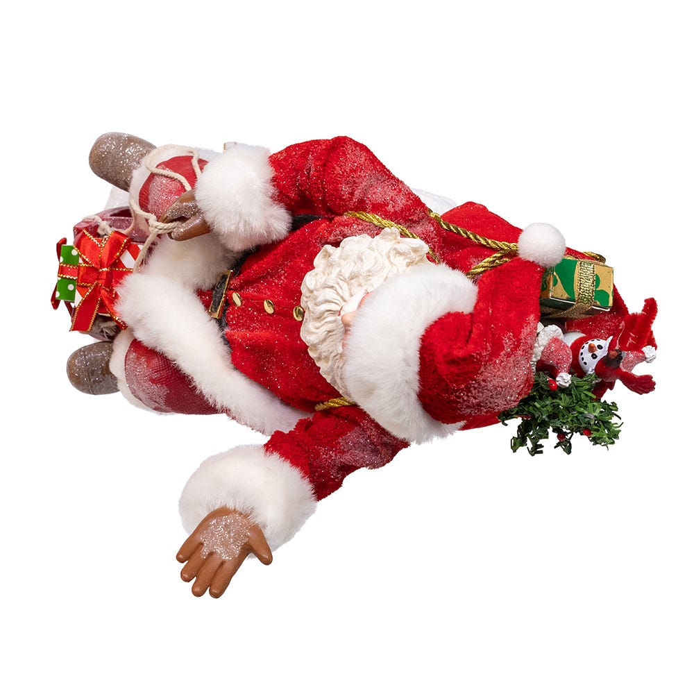 Kurt Adler 8.5-Inch Fabrich Santa on Sled