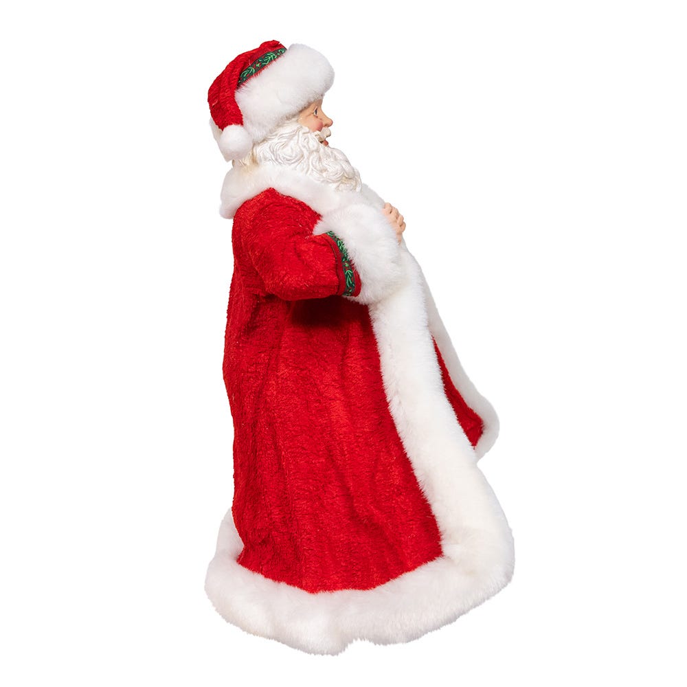 Kurt Adler 10.5-Inch Fabrich Santa with Gifts in Pocket.