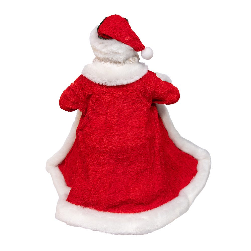 Kurt Adler 10.5-Inch Fabrich Santa with Gifts in Pocket.