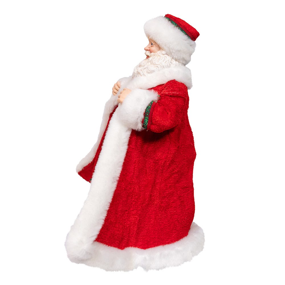 Kurt Adler 10.5-Inch Fabrich Santa with Gifts in Pocket.