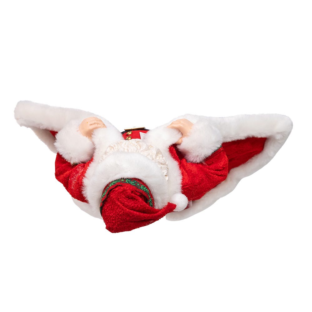 Kurt Adler 10.5-Inch Fabrich Santa with Gifts in Pocket.