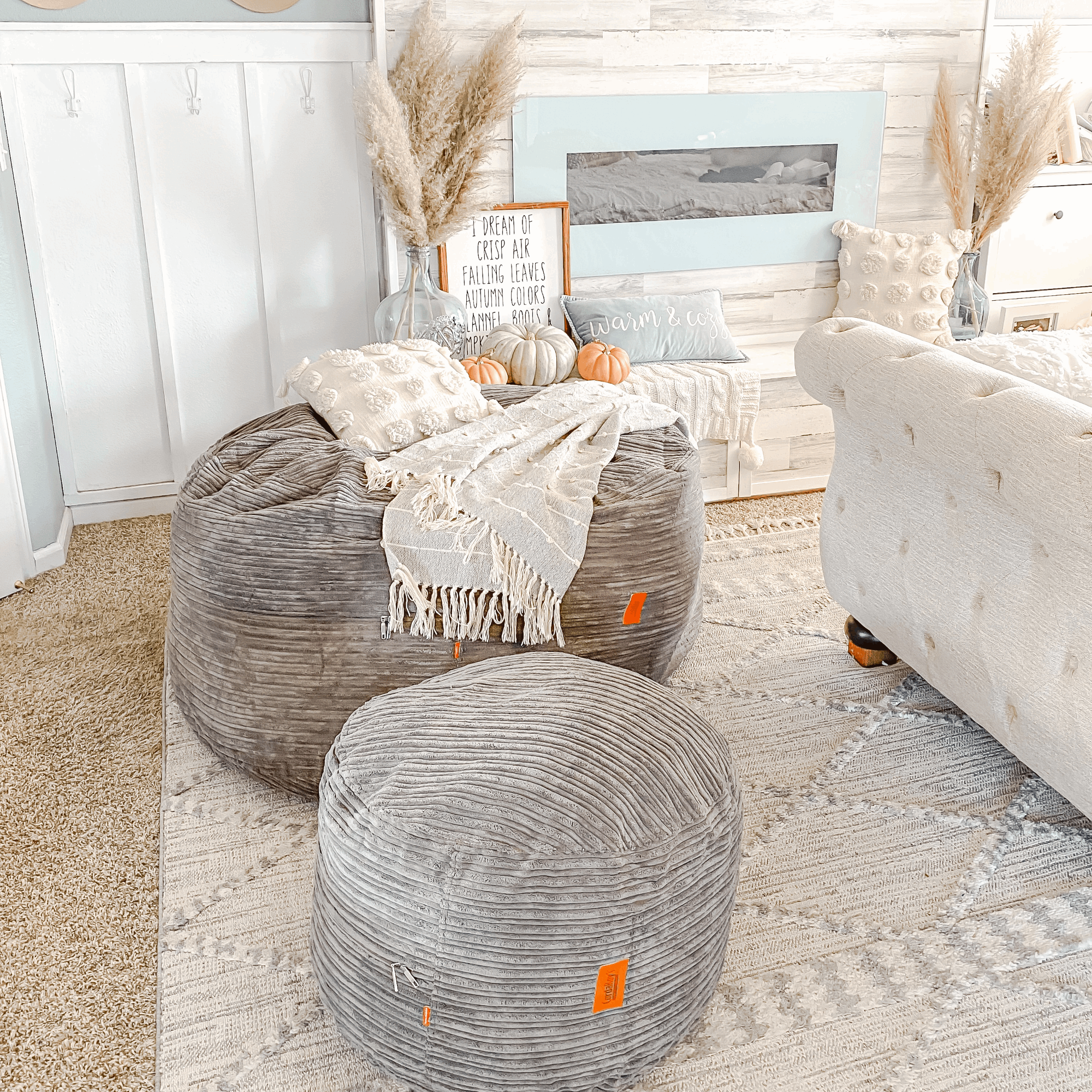 CordaRoy's King Terry Corduroy Convertible Bean Bag Chair