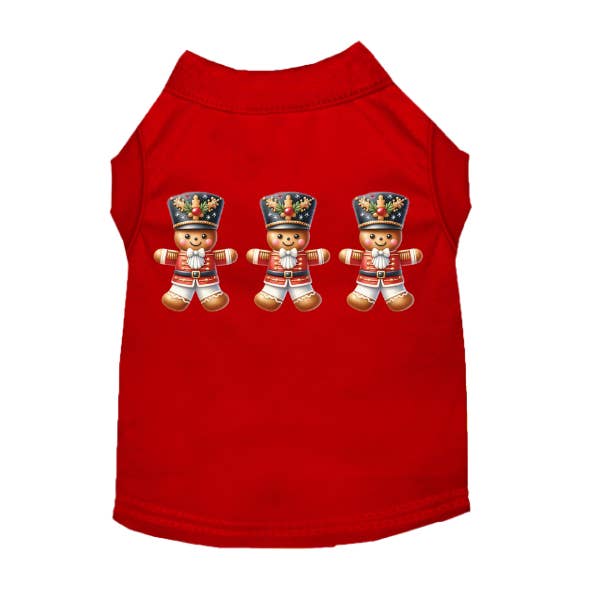 Bark 5th Ave., LLC Gingerbread Toy Soldier Tee red pet supplies