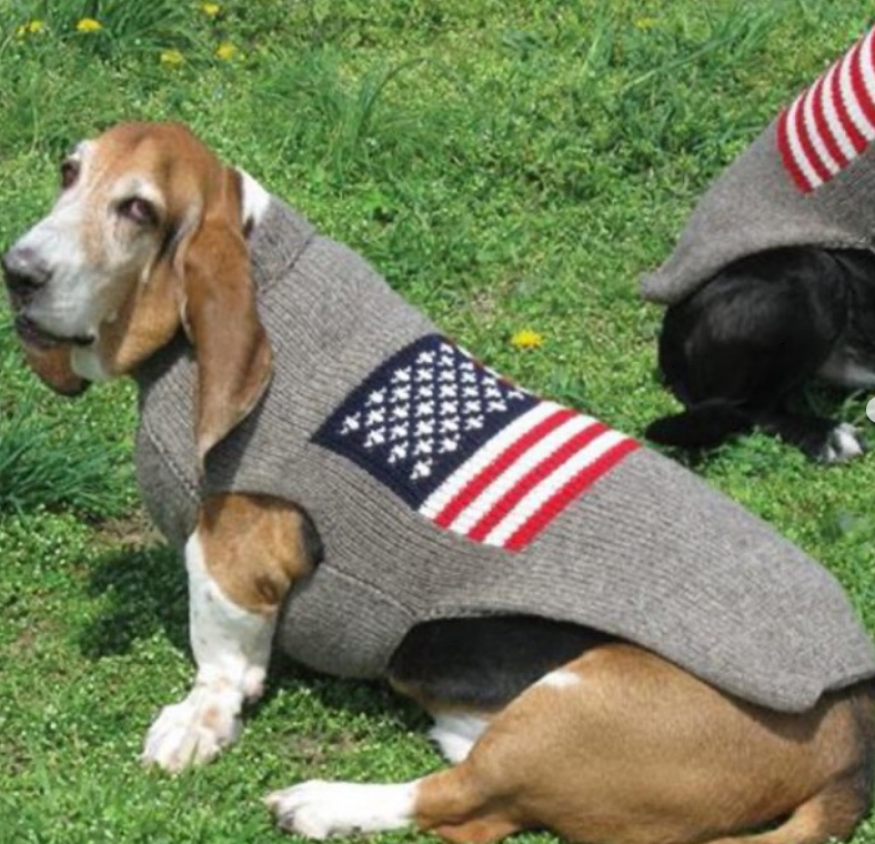 Chilly Dog American Flag Wool Dog Sweater