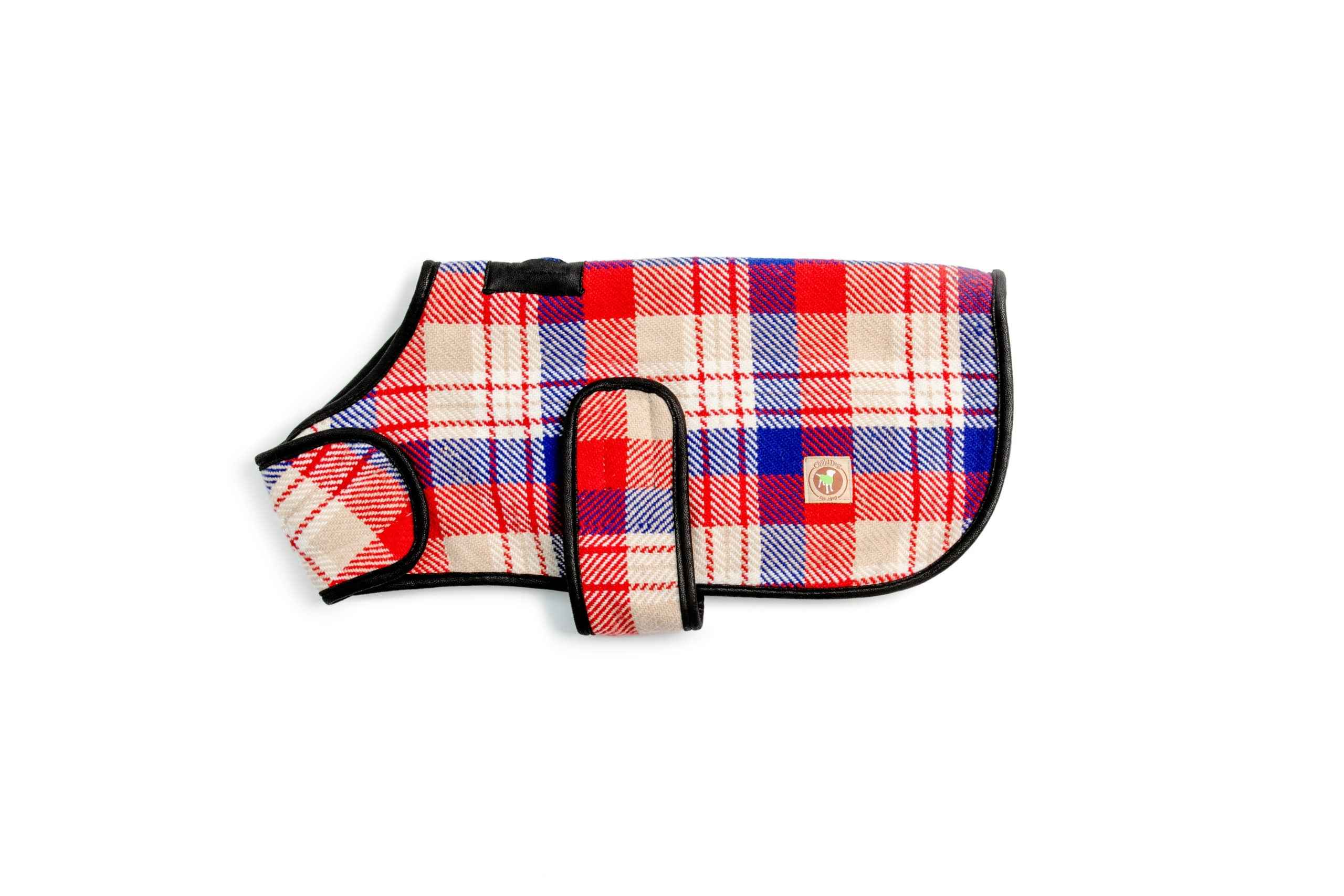 Chilly Dog Red Field Fleece-Lined Dog Blanket Coat