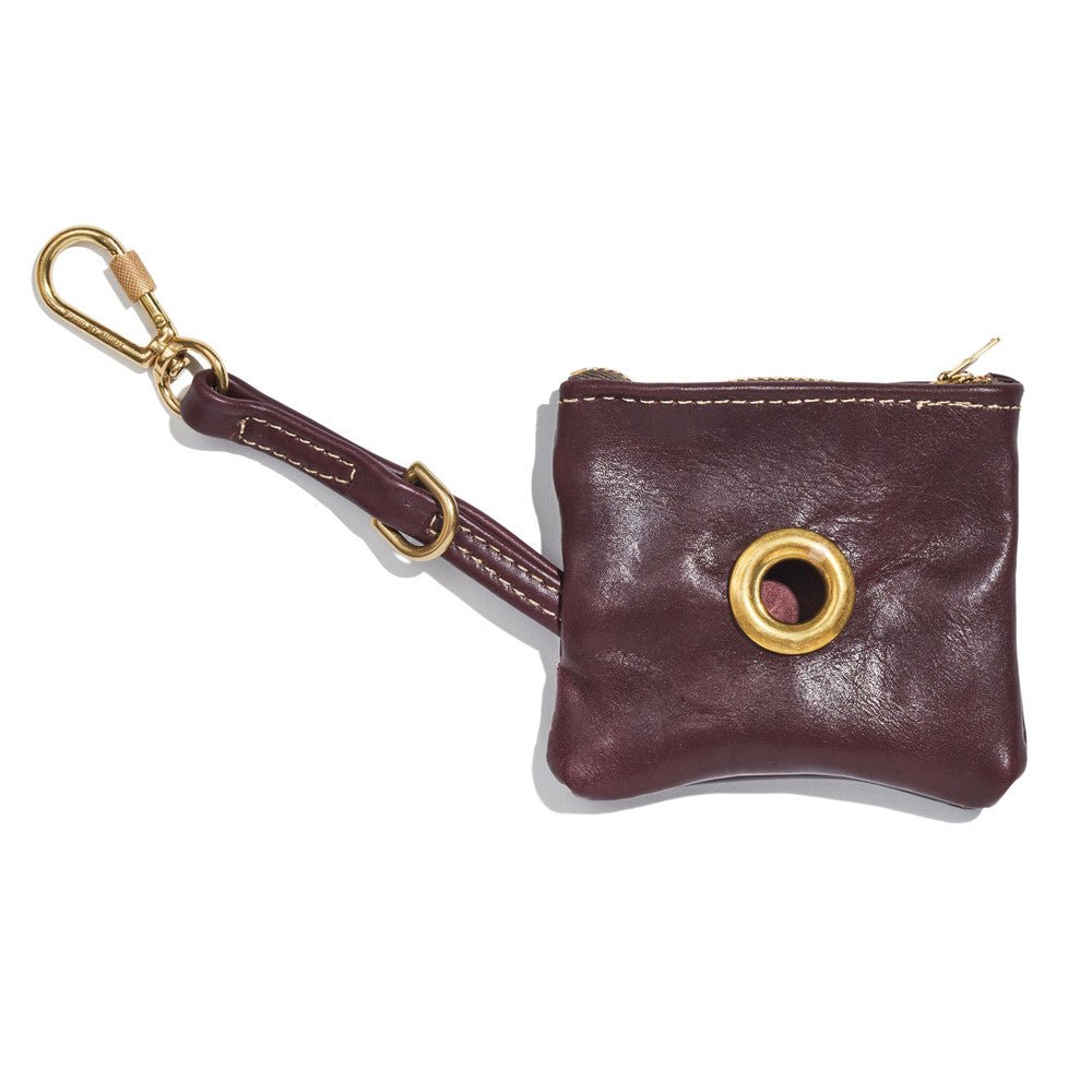 Fma Exclusive | Brooklyn Studio Vintage Leather Poop Bag Pouch, Brown