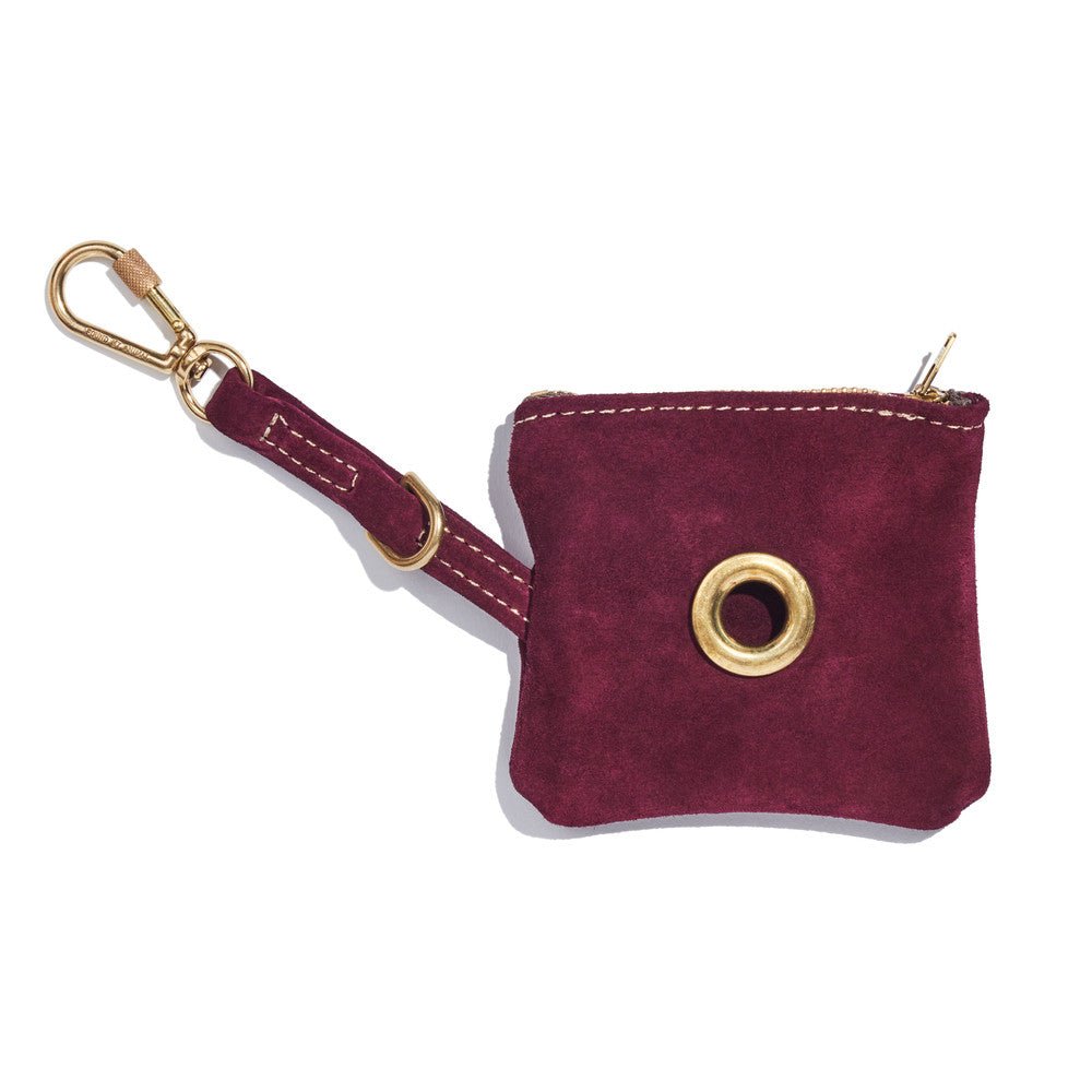 Fma Exclusive | Brooklyn Studio Vintage Leather Poop Bag Pouch, Ruby
