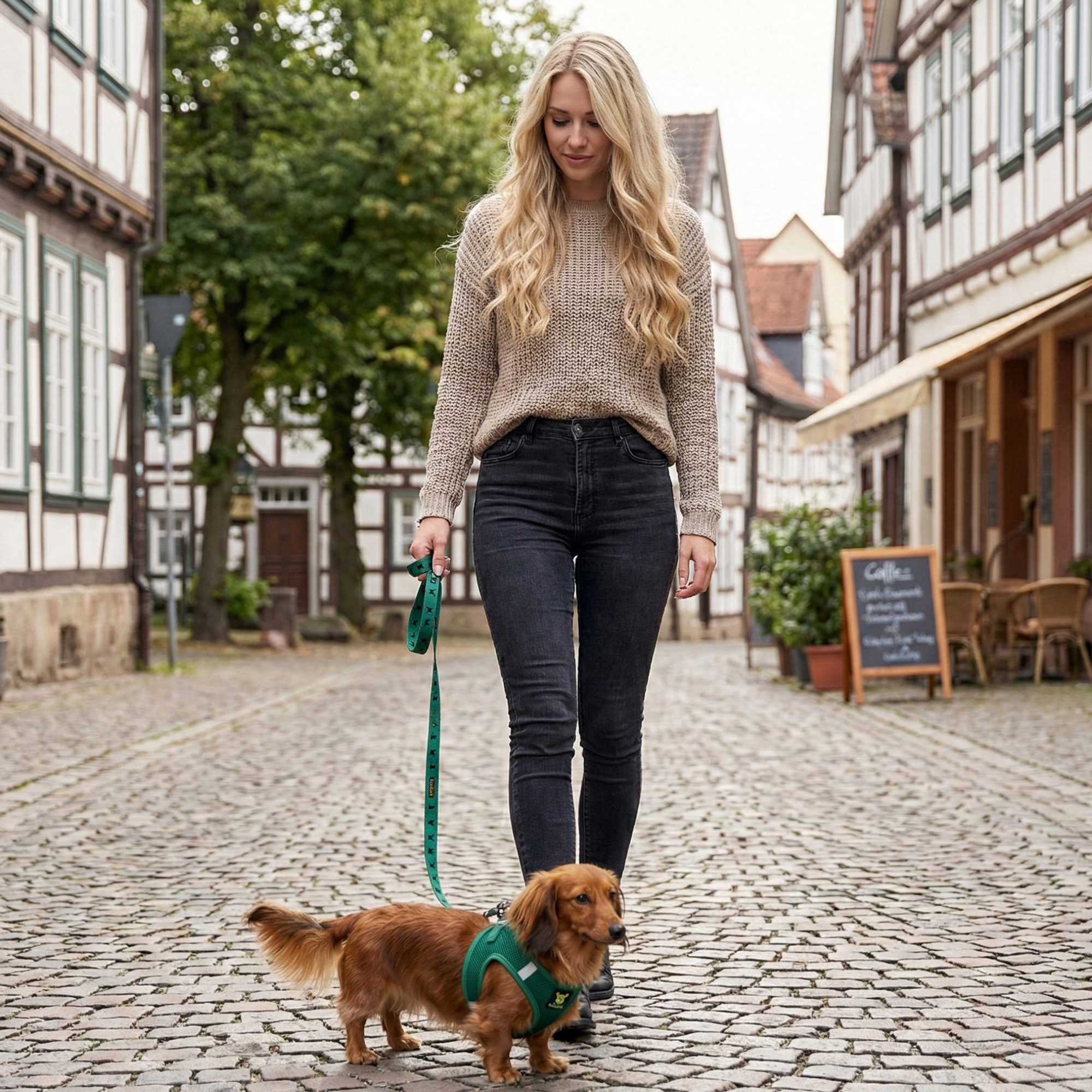 EcoBark Step In Dog Harness - Teacup & Small Breeds- Reflective Soft Mesh Harness for Teacup, Small Dogs and Puppies / Forest Green