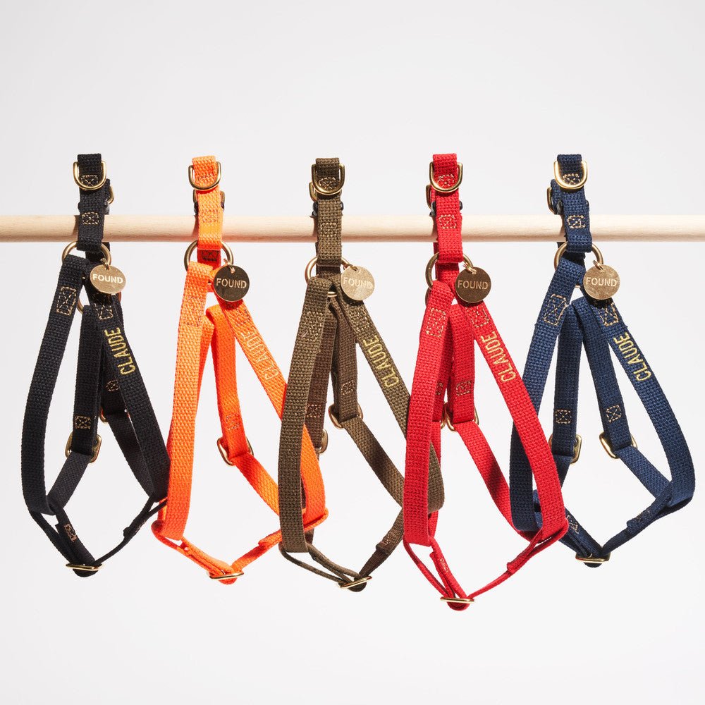 Found Classic Navy Cotton Rope Dog & Cat Harness – Durable, Adjustable & Stylish | Found My Animal