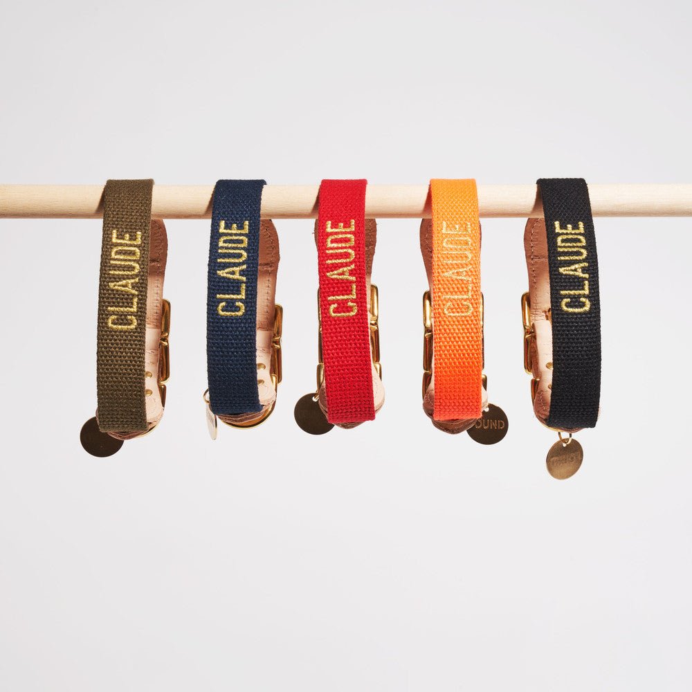 Found Classic Cotton Webbing Dog Collar | Orange