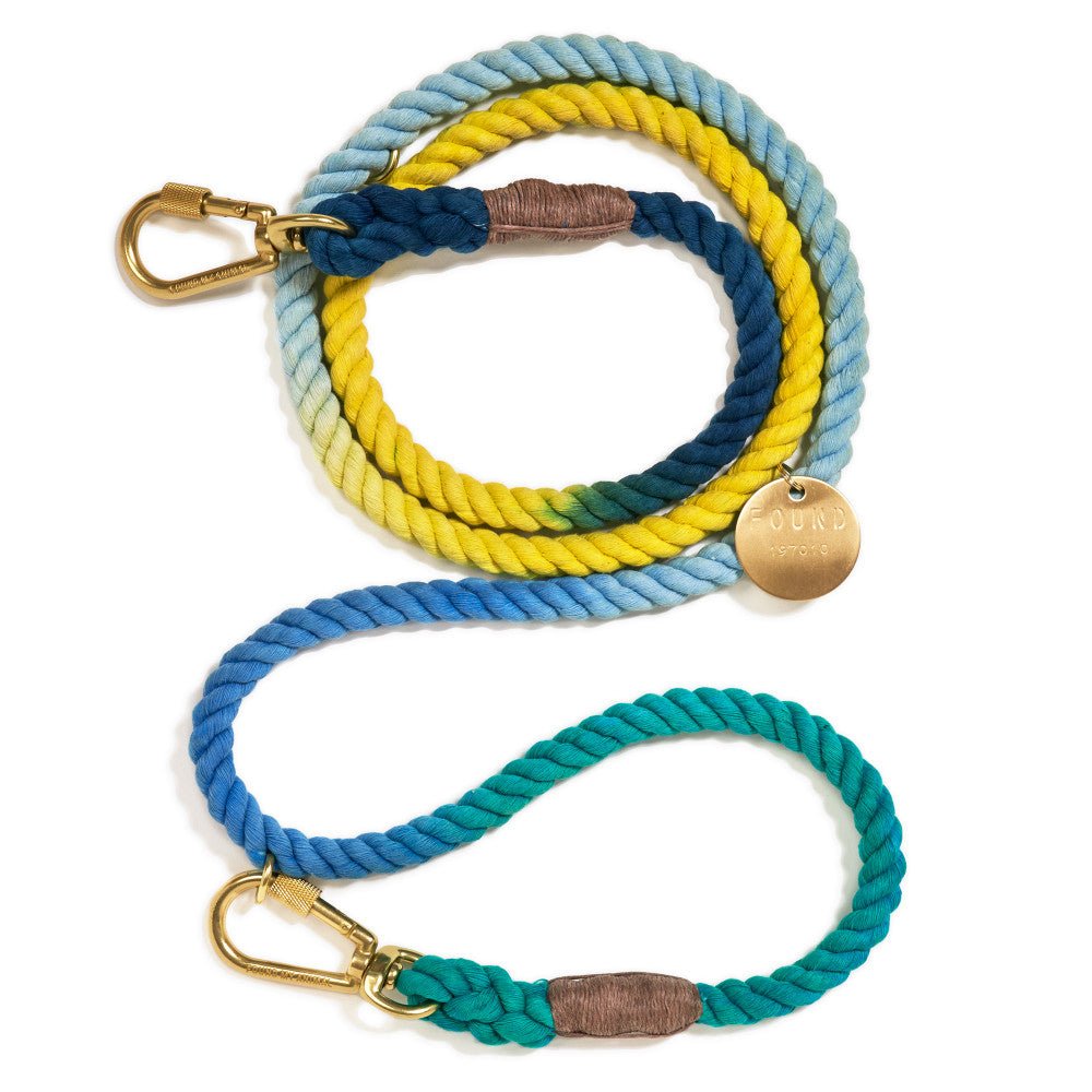 Azure Cotton Rope Dog Leash by Found My Animal, Adjustable
