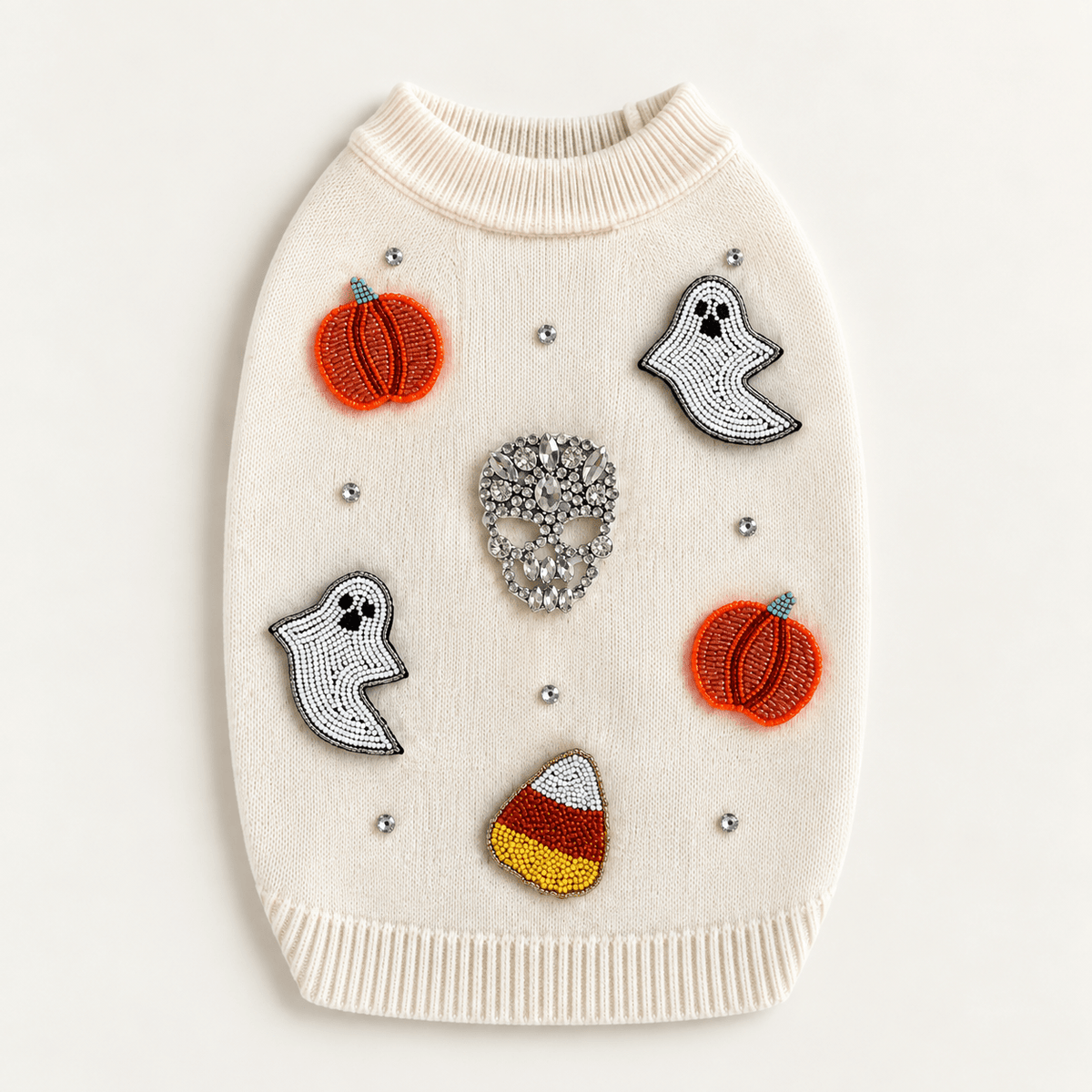 Found My Animal Bead Icon Ghost Halloween Dog Sweater