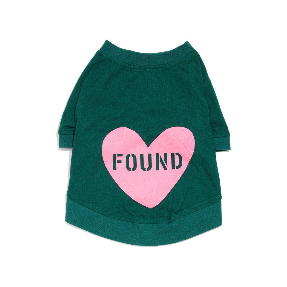 Found My Animal Big Full Heart Animal T-Shirt, Hunter Green + Candy Pink