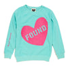 Found My Animal Big Full Heart Sweatshirt, Aqua + Fuchsia