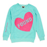 Found My Animal Big Full Heart Sweatshirt, Aqua + Fuchsia