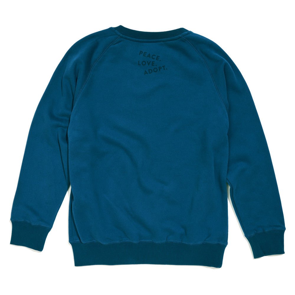 Found My Animal Big Full Heart Sweatshirt, Blue + Navy