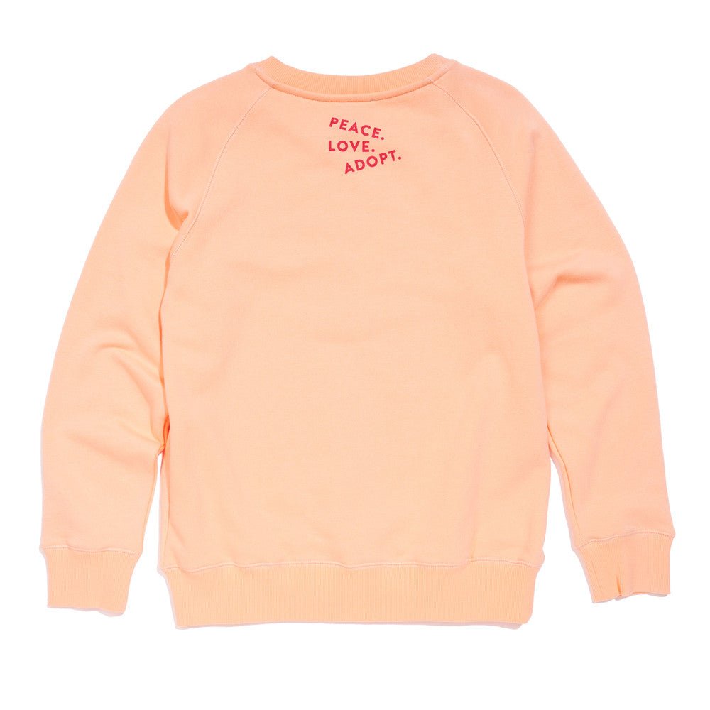 Found My Animal Big Full Heart Sweatshirt, Coral + Peach